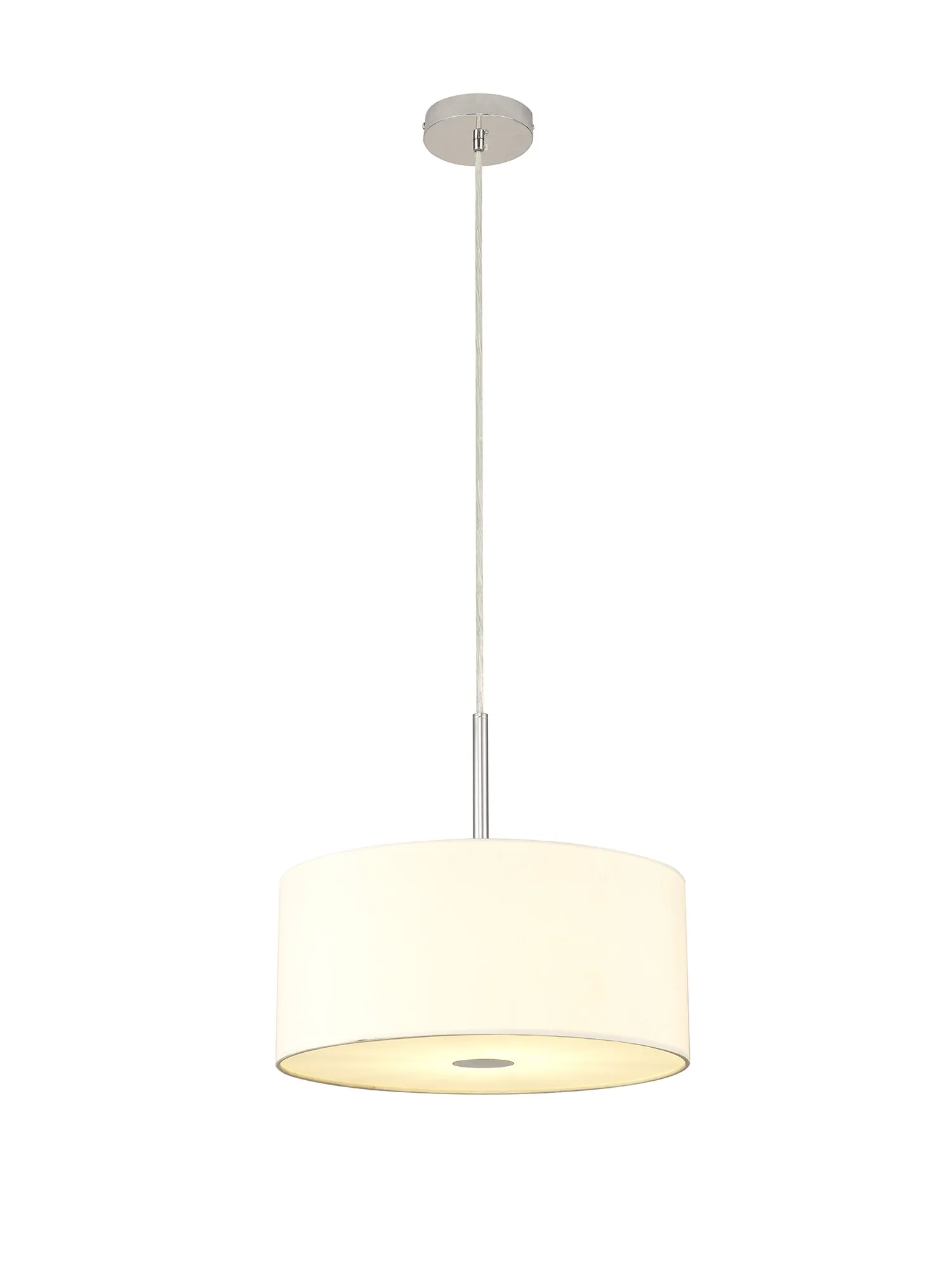 Baymont 40cm Pendant 1 Light Polished Chrome, Ivory Pearl, Frosted Diffuser DK0135  Deco Baymont CH IV